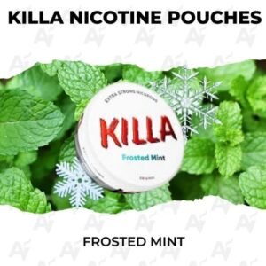 Can of KILLA Frosted Mint 16mg all white nicotine pouches from KILLA nicotine pouches online shop | killa frosted mint 16mg nicotine pouches.jpg