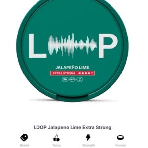 Can of LOOP Jalapeno Lime Extra Strong all white nicotine pouches from Loop pouches Australia shop | loop pouches australia shop jalapeno lime extra strong.jpg