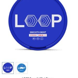 Can of LOOP Smooth Mint Strong 9.4mg all white nicotine pouches from Loop pouches Australia shop | loop smooth mint strong 9 4mg nicotine pouches.jpg