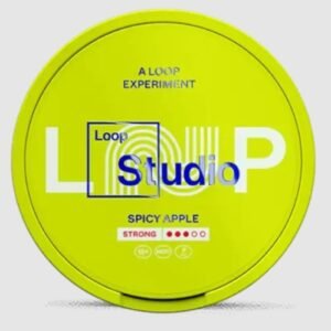 Can of LOOP Spicy Apple Strong 9.4mg all white nicotine pouches for Australian buyers | buy loop spicy apple strong australia.jpg